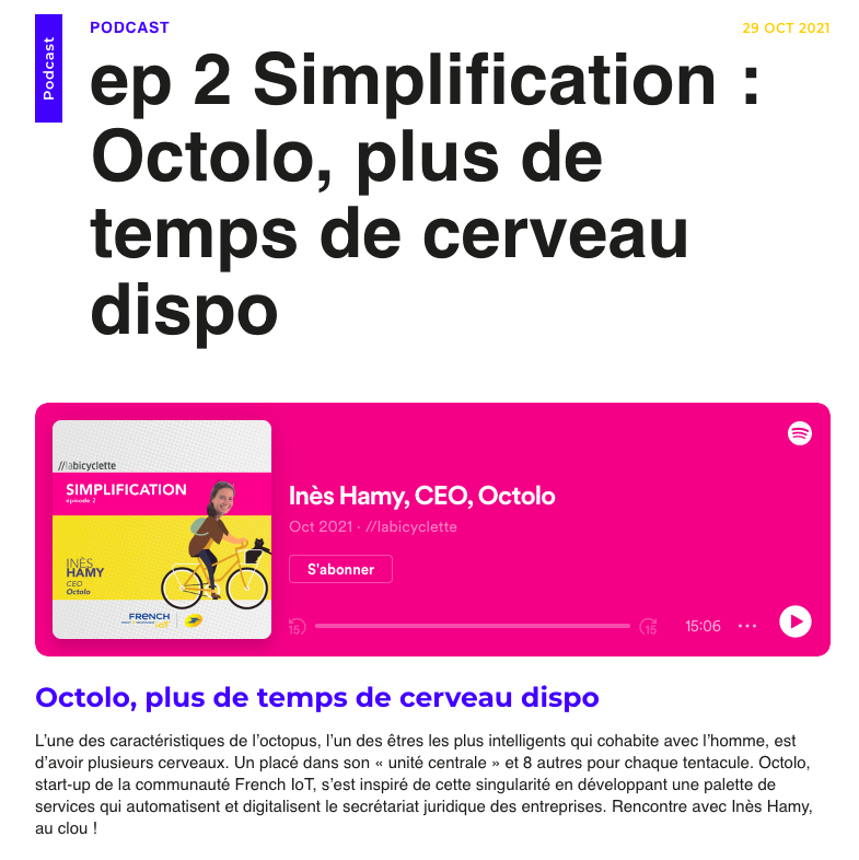 Podcast French IoT - Octolo Plus de temps de cerveau dispo